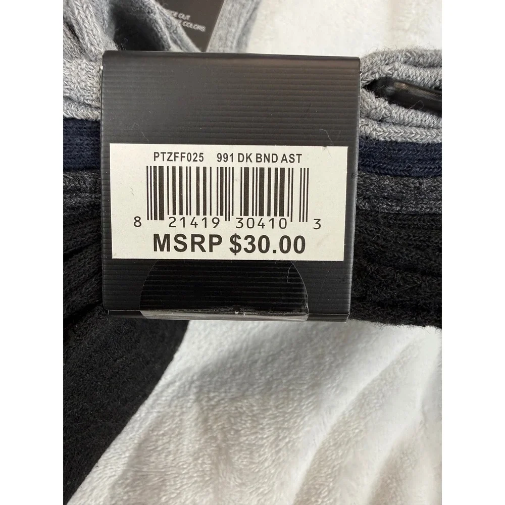 Perry Ellis Portfolio Mens 5 Pack Dress Socks Black Grey Navy Blue New Sz 7-12
